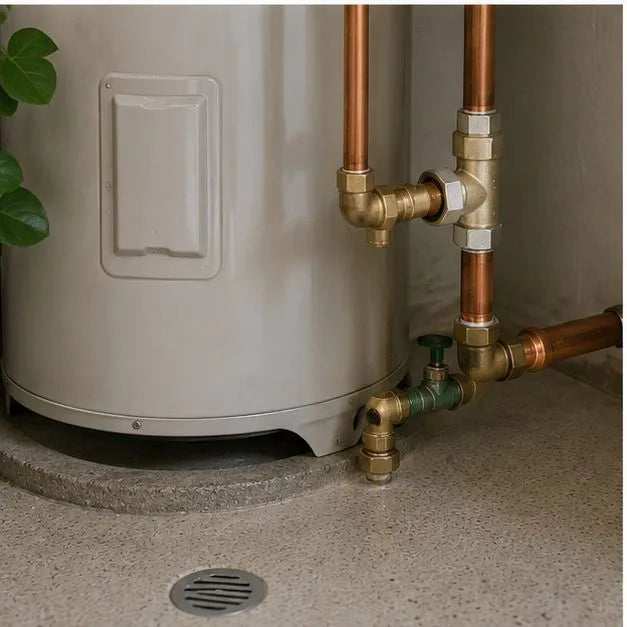Hot water connection leak repair